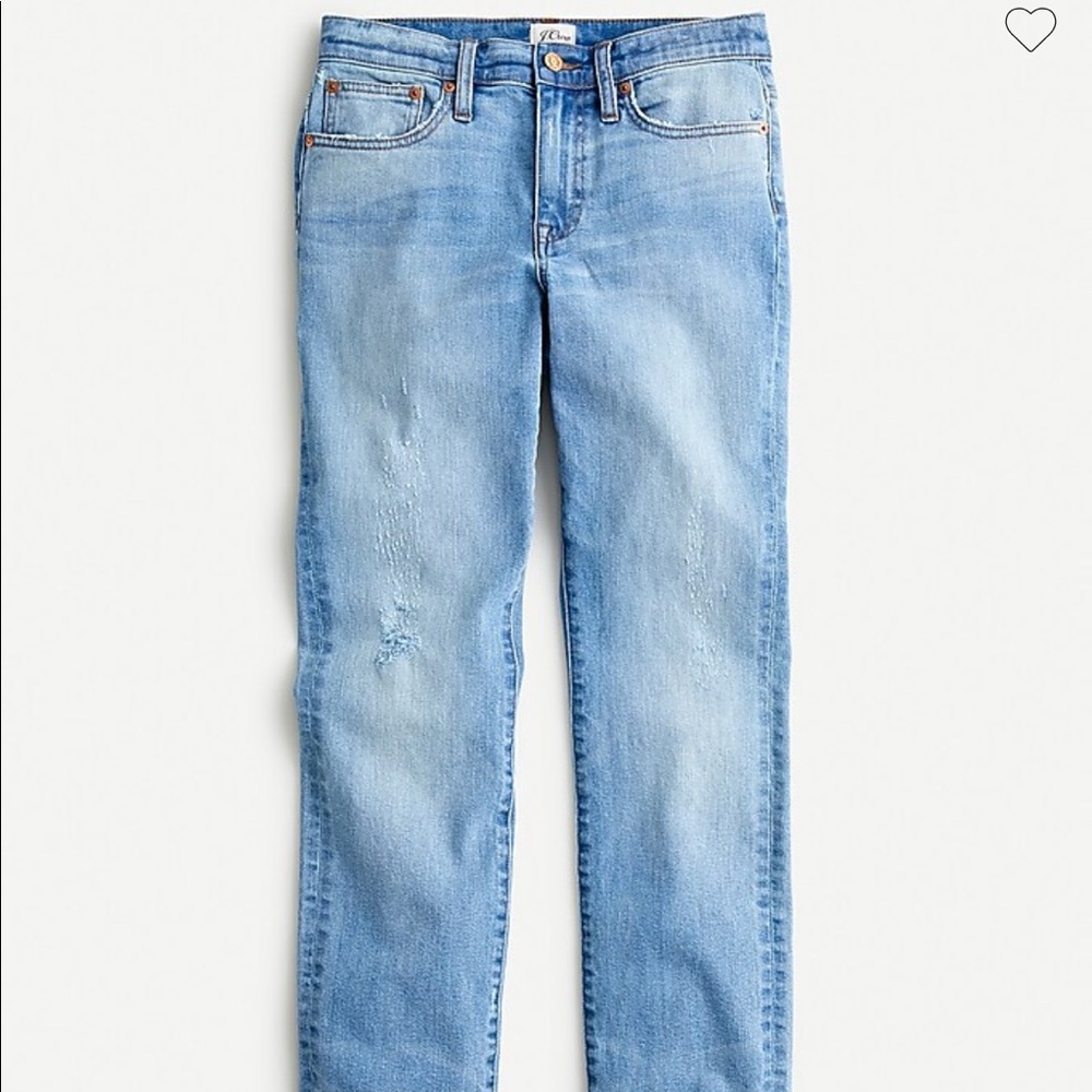 J. Crew Slim boyfriend High Rise Straight Leg Jean in Baltic Sky Wash Size 32